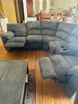 Huge Sectional Suede Leather Ashley’s Store