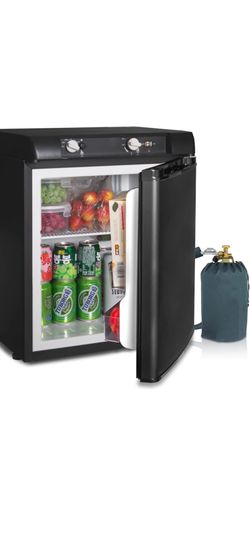 Gas Fridge Propane Refrigerator RV Dorm Compact Freestanding AC/DC 1.4 Cu ft