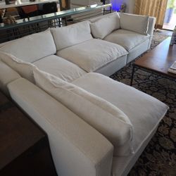 Crate & Barrel 4-piece Cream Natural Sectional Sofa