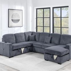 Brand New Super Plush Comfy Pullout Sectional Set