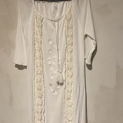 Womens White Boho Dress