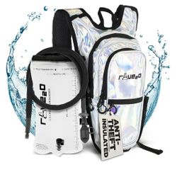 New Rave Hydration Backpack – Anti-Theft Festival Hydration Pack with 1.5L Leakproof TPU Bladder – Slim, Insulated Water Pack with Secret Pockets & Br