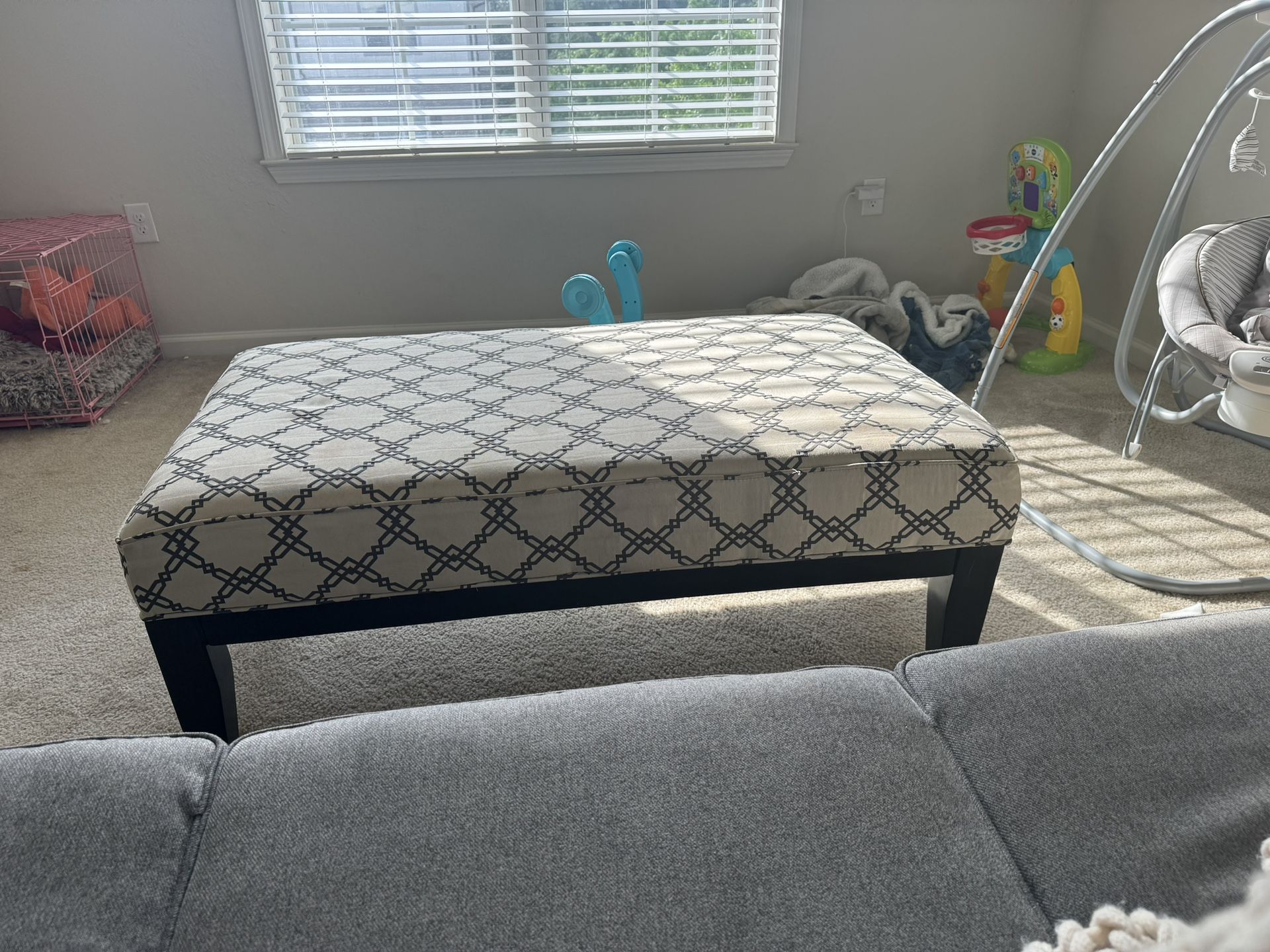 White And Gray Ottoman