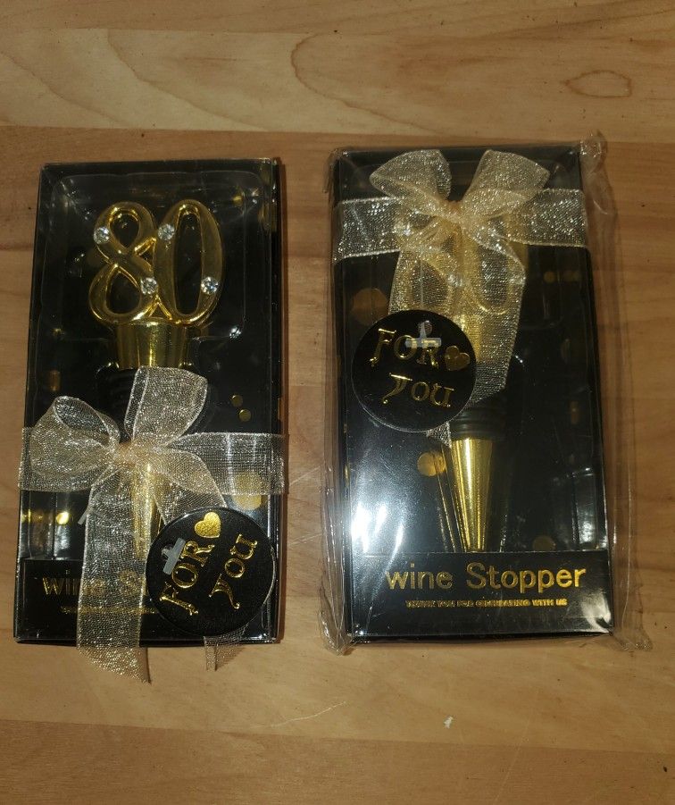 2 New 80th Anniversary Wine Stoppers