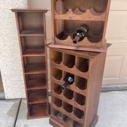 Pier One mahogany wine racks & shelves