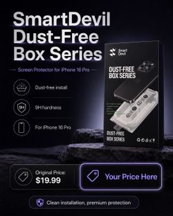 SmartDevil SmartPull Dust-Free Box Screen Protector for iPhone 16 Pro