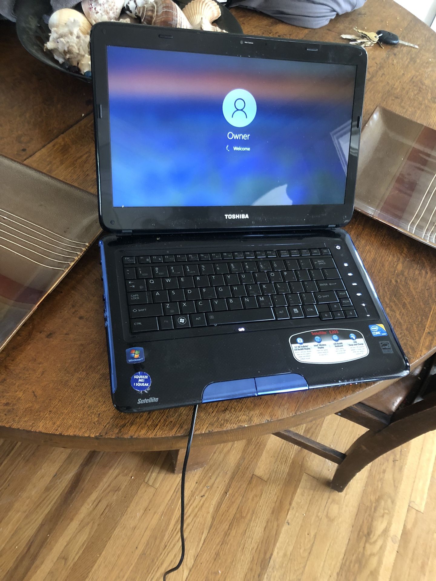 Toshiba Satellite E205 laptop.