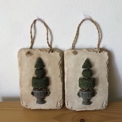 Vintage Decoline 3D Resin Topiary Plaques Wall Hanging Tuscan Style Handmade