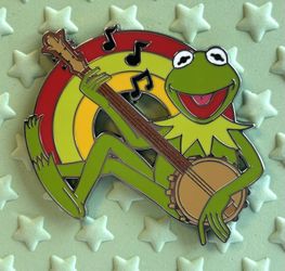 Kermit Rainbow Connection Banjo Disney Parks Muppets Trading Pin