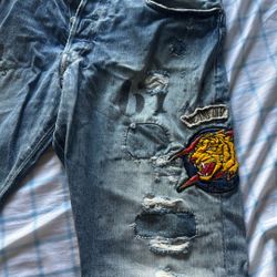 Polo Ralph Lauren 36x32 Tiger Patchwork Rl Jeans 