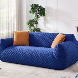 HL0134 Loveseat Sofa Couch, Modern Floor Couch 3-Seater Sofa with 2 Pillows