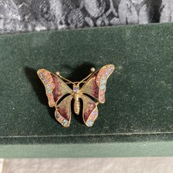 LC Signed Delicate Butterfly Brooch