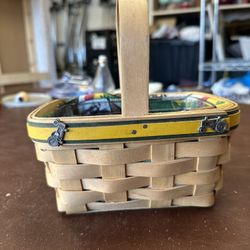 2006 Longaberger Small John Deere Tractor Basket w/ Hard Protector & Liner