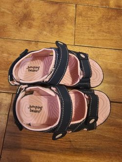 Pink And Blue JUMPING BEANS Velcro Sandals Size 10 Toddler