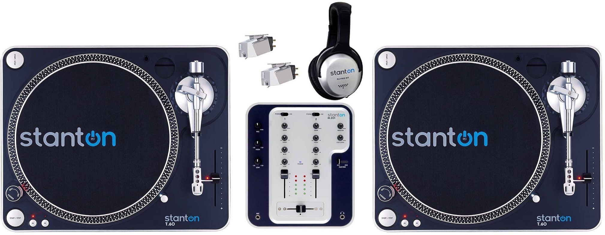 Stanton DJLab 2 - Dual Turntable and Mixer Package with Headphones