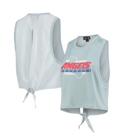 Los Angeles Angels The Wild Collective Women's Open Back Twist-Tie Tank Top - Light Blue Medium