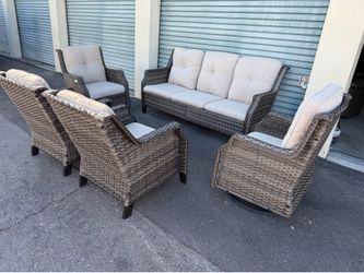Patio,Outdoor furniture,1 Sofa,2 club chairs,2 rocking and swivel chairs,cushions.