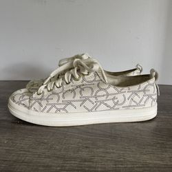 Calvin Klein Women’s White Michaela 2 Signature Logo Sneakers Size 6