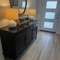 Black buffet table