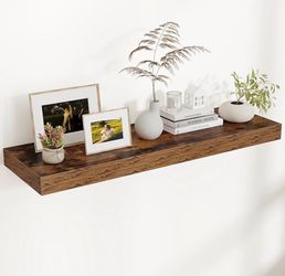 40 Inch Floating Shelves for Wall, 12"D Wood Storage Shelves, Oak Finish
