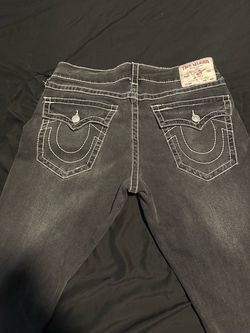 True Religion Black Jeans with White Stitching