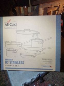 10  Piece All-Clad D5 Stainless Cookware
