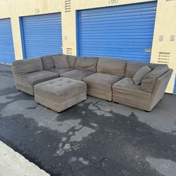 Ervin 6-Piece Fabric Modular Sectional – $350 (As-Is)