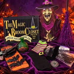 Halloween Witch & Bat Bundle—Decor, Accessories & More