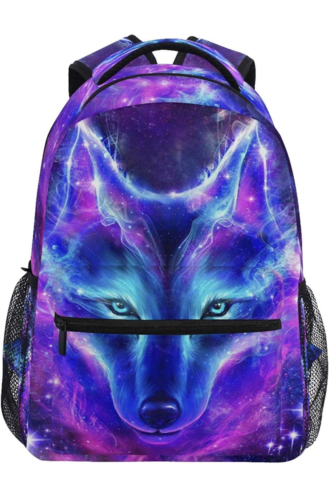 Oarencol Wolf Galaxy Star Backpack Animal Night Sky Bookbag Daypack Travel Hiking Camping School Laptop Bag