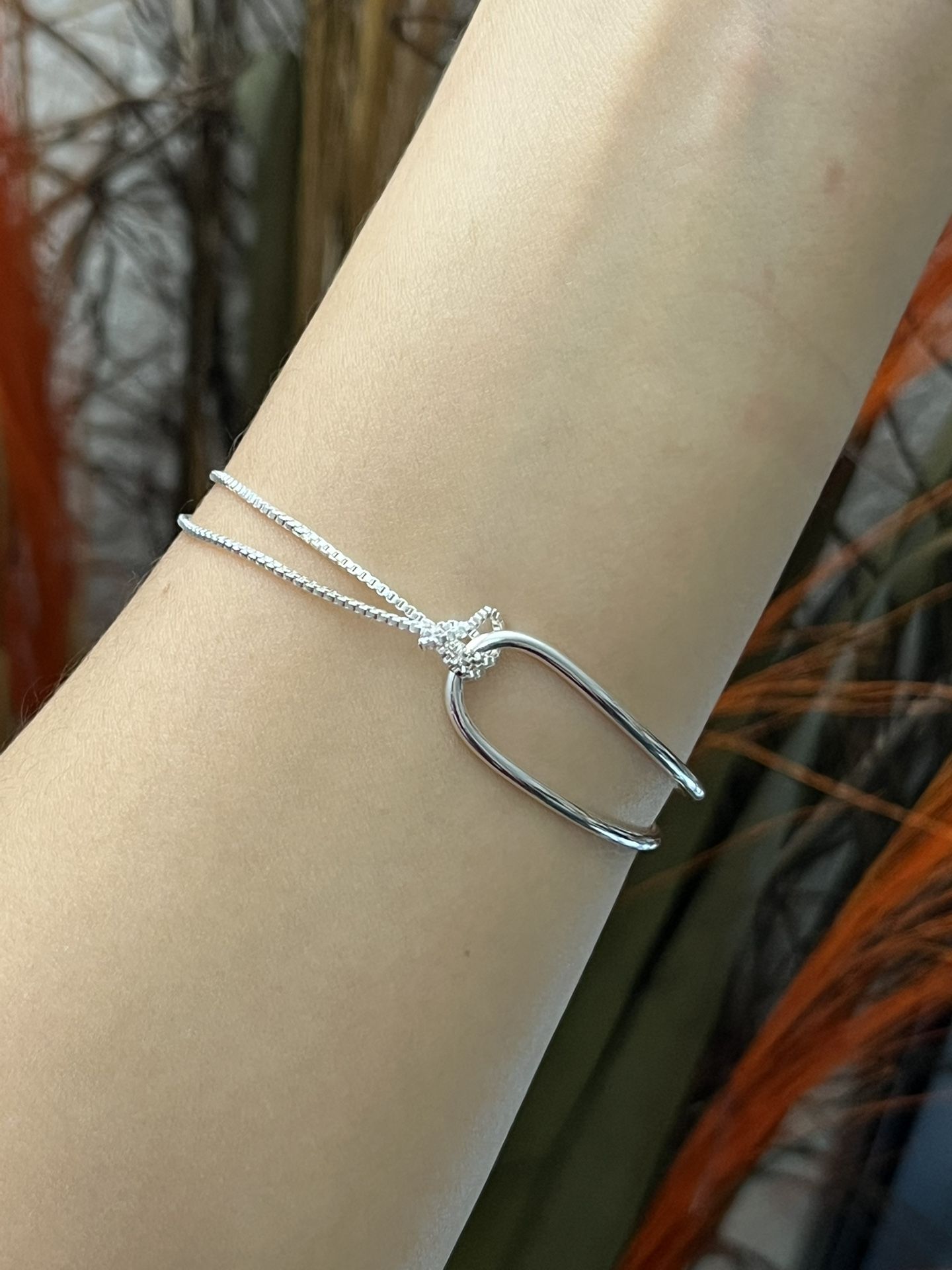 S925 silver cuff chain bracelet For Women Girls Gift