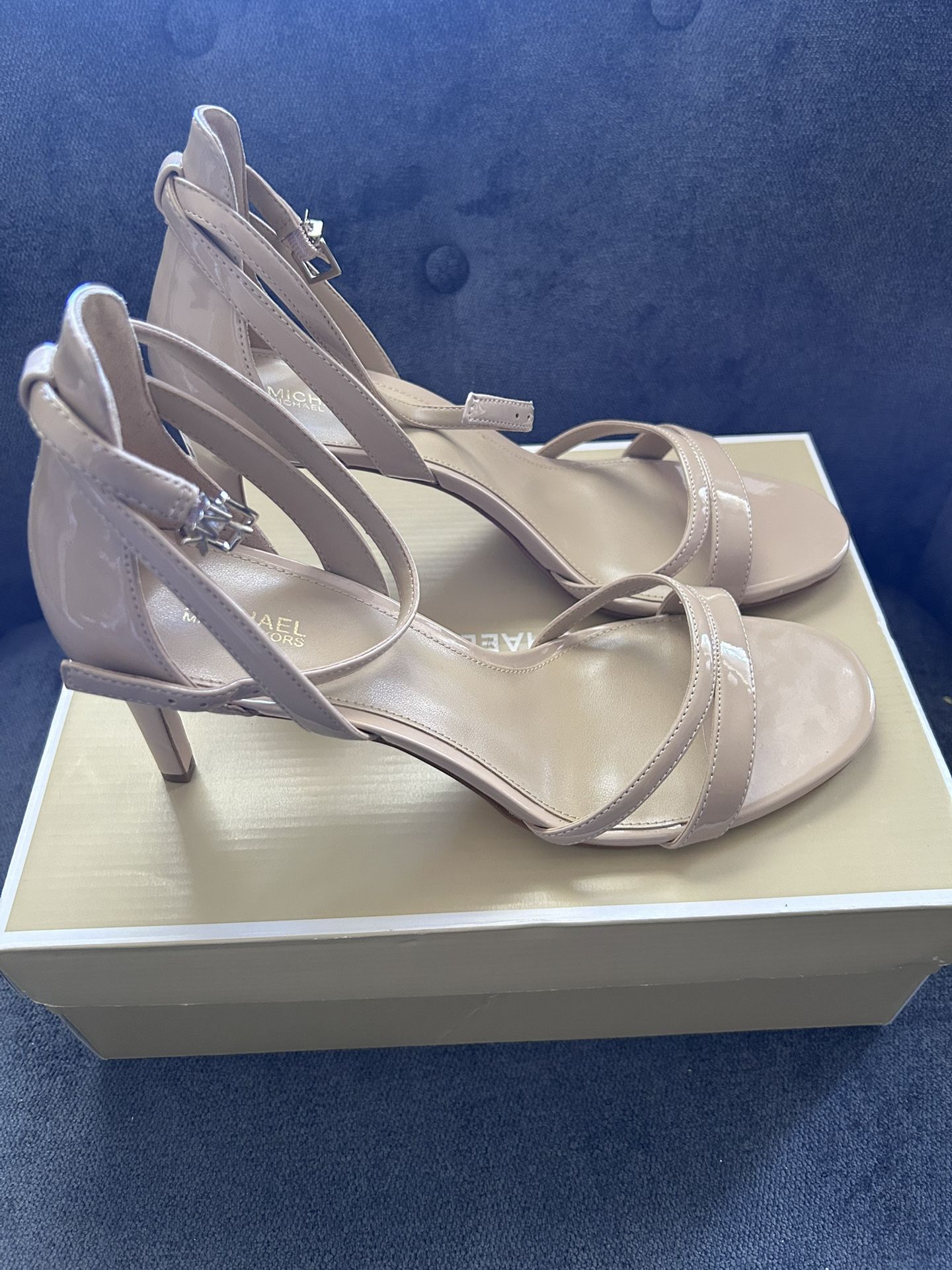 Michael Kors Nude Patent Leather Heels – Elegant Strappy Sandals