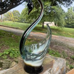 Large Vintage Glass Swan 