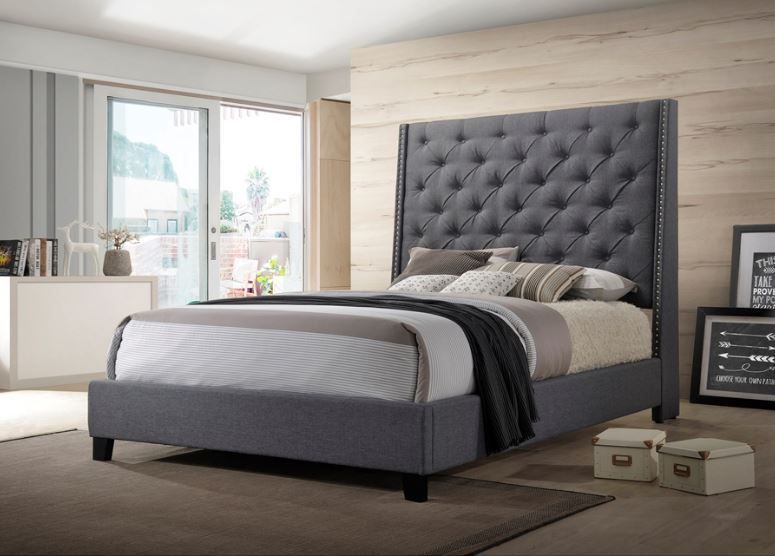 New stock Gray color queen bed frame