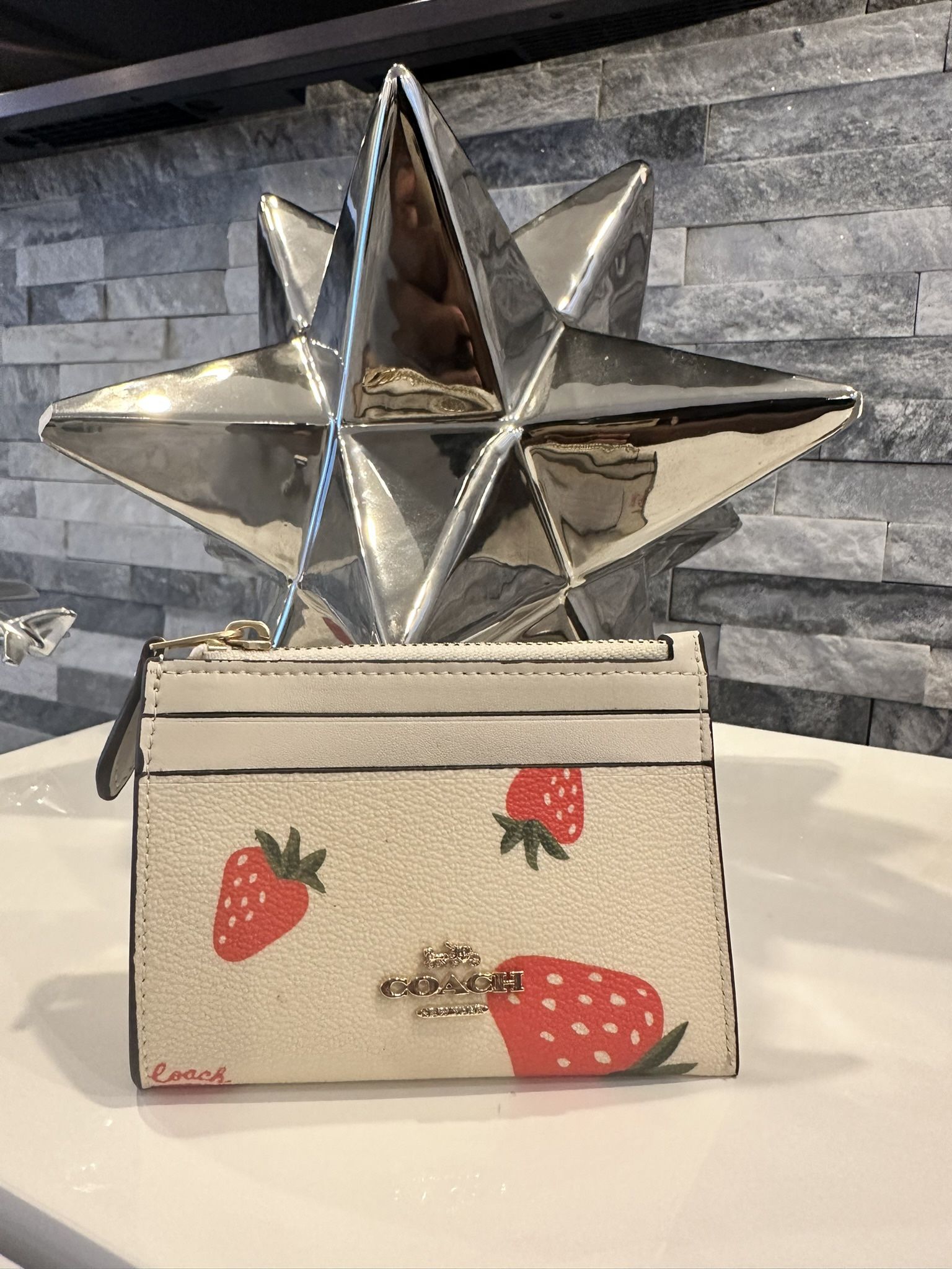 COACH - Mini Skinny Women's Leather ID/Card Coin Case Key Wallet