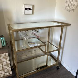 Gold Bar Cart On Wheels