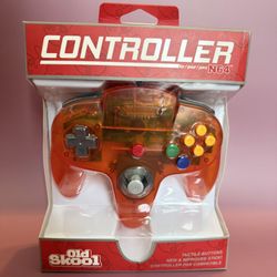 NEW. Old Skool N64 Controller Fire Orange