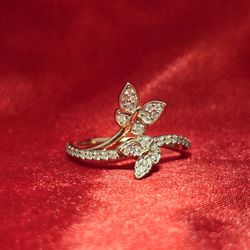 10k Yellow Gold Diamond Butterfly Ring 0.28 ctw