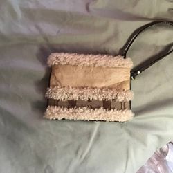 Vintage Y2K Coach Signature Shearling/Fleece Patchwork Wristlet 