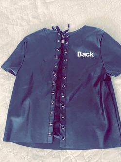 Corset like top. Polyester (leather feel) size 8