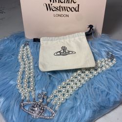 Vivienne Westwood Triple Pearl Choker Necklace