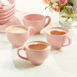 Set Rosa De Corazon Tazas Y Plato Princess House Pink Heart Shaped Set