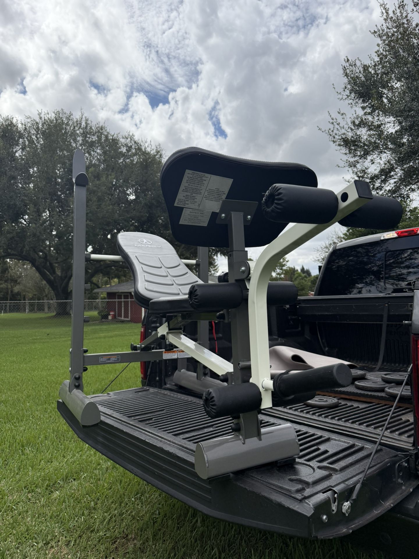 Marcy Fully Adjustable Weight Bench With Uprights For Bench Presses, Preacher Curl, And Leg Extension Attachments