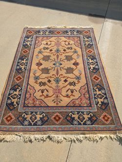 6x4 rug brown and blue colors