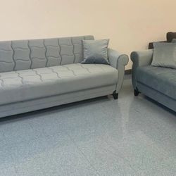 Blossom Gray Sleeper Sofa & Loveseat / couch /Living room set