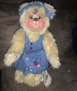 Vintage 1999 Limited Edition of 6000 Gund - Barton's Creek Collection "Nadine" Fashionable Little Sweetie Hard Faced Stuffed Bear 12"