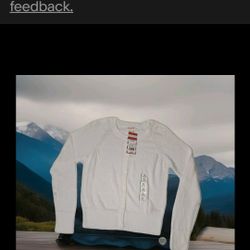 cat & Jack White Sweater  size 7-8