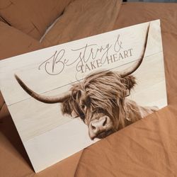 Highland Cow Wood Frame 