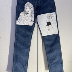 Custom painted Anime Levis Jeans 1of1