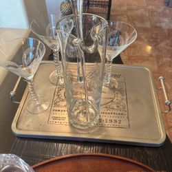 Tommy Bahama “Etched Palm” barware Set