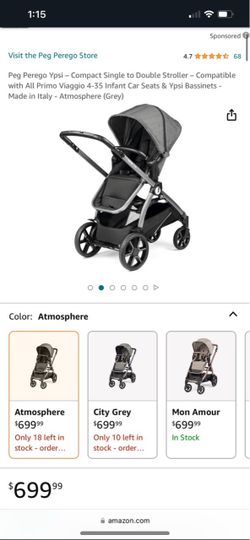 Peg Perego Ypsi Compact Single to Double Stroller